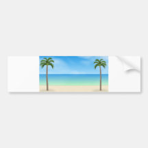 Daytime Beach Scene: Bumper Sticker