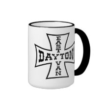 Dayton ringer mug East Van Iron Cross