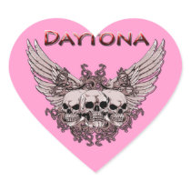 Daytona 3 Flying Skulls red Stickers