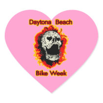 Daytona Beach Bike Week Skull flaming Stickers
