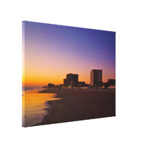 Daytona Beach Shores From East to West on Beach Stretched Canvas Print