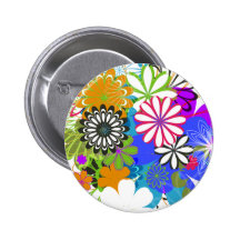 Daytona Flower Pinback Button