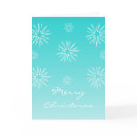 Dazzling Christmas Stars Greeting Card, Turquoise