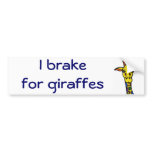 DB- I brake for giraffes bumper stickers bumper stickers