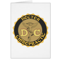 DC LOGO - DOCTOR CHIROPRACTIC CADUCEUS GREETING CARDS