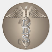 DDS Caduceus Round Stickers