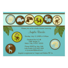 DDS d'invitation de baby shower d'animaux de safar