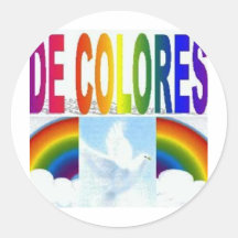 DE COLORES DOVE ROUND STICKER