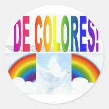 DE COLORES DOVE ROUND STICKER