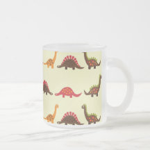 De dinosaure orange d'amusement motif rouge et ver mugs à café
