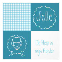 De Heer is mijn Herder, geboortekaartje, jongen Persoonlijke Aankondiging
