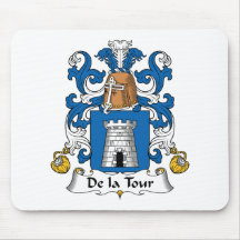 De la Tour Family Crest Mouse Pads