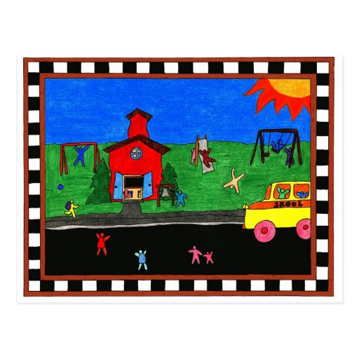 De nouveau à la carte postale d'école