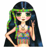 De paix signe de paix de clignotant hippie de fill photo sculptures