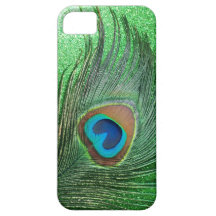 De paon de plume toujours la vie verte scintillant coques iPhone 5