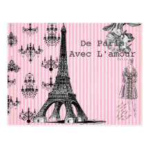 De Paris, avec la carte postale d'amour