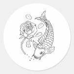 De poisson de poisson autocollants ronds