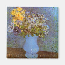 De Van Gogh toujours anémones de marguerites de li Magnets Pour Réfrigérateur
