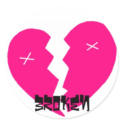 dead broken heart sticker by broKen_heARTS