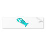 Dead Fish Skeleton Skull Bones Fossil Blue Aqua Bumper Stickers