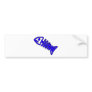 Dead Fish Skeleton Skull Bones Fossil Blue Bumper Stickers