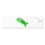 Dead Fish Skeleton Skull Bones Fossil Green Bumper Stickers