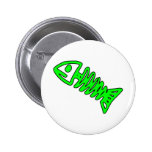 Dead Fish Skeleton Skull Bones Fossil Green Pinback Buttons