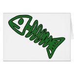 Dead Fish Skeleton Skull Bones Fossil Green cards