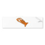 Dead Fish Skeleton Skull Bones Fossil Orange Bumper Stickers