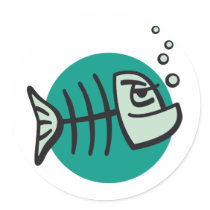 Dead fish runde aufkleber