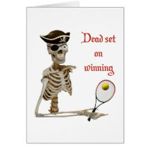 Dead Set Tennis Pirate Greeting Card