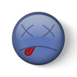 Dead Smiley blue Pinback Buttons