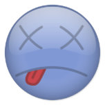 Dead Smiley blue stickers