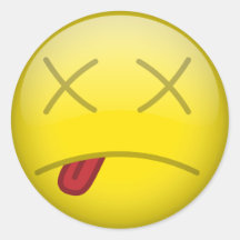 Dead Smiley Round Sticker