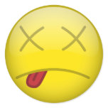 Dead Smiley Round Sticker