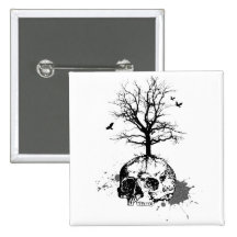 Dead tree pinback buttons
