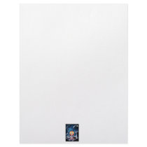Dead tree red mountains yellow planet space letterhead template