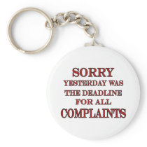 Deadline For Complaints Key Chain