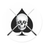 Deadly Billiards Ace Round Stickers