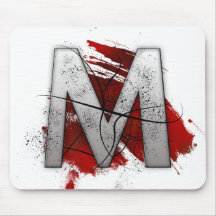 Deadly Design Monogram Letter M Mouse Pad