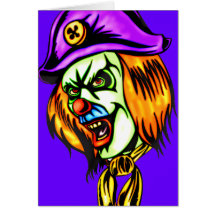 Deadly Evil Clown Greeting Cards