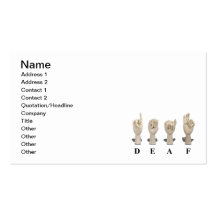 Deaf in Ameslan Business Card Templates