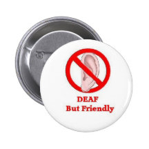 deaf sign pinback button