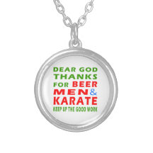 Dear God Thanks For Beer Men And Karate Custom Necklace