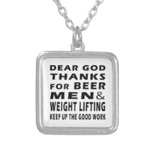 Dear God Thanks For Beer Men and Weight Lifting Custom Necklace