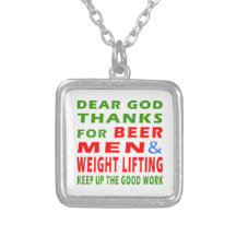 Dear God Thanks For Beer Men And Weight Lifting Pendants