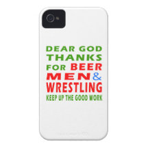 Dear God Thanks For Beer Men And Wrestling iPhone 4 Covers