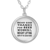 Dear God Thanks For Beer Women and Weight Lifting Jewelry
