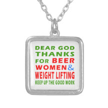 Dear God Thanks For Beer Women And Weight Lifting Necklace