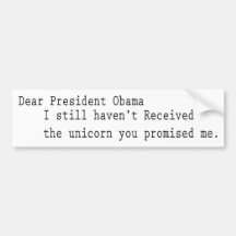 Dear President Obama Bumper Sticker